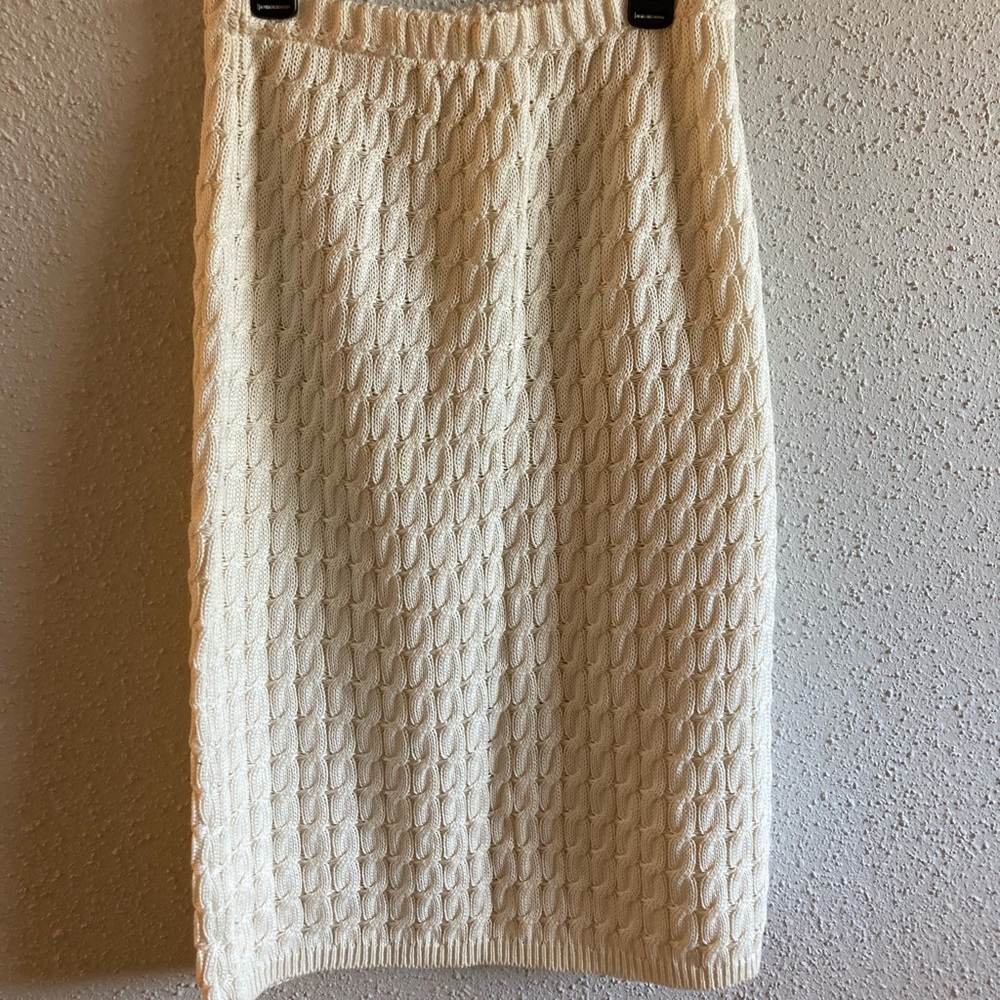 Vintage Scott McClintock Knit Cream Midi Skirt